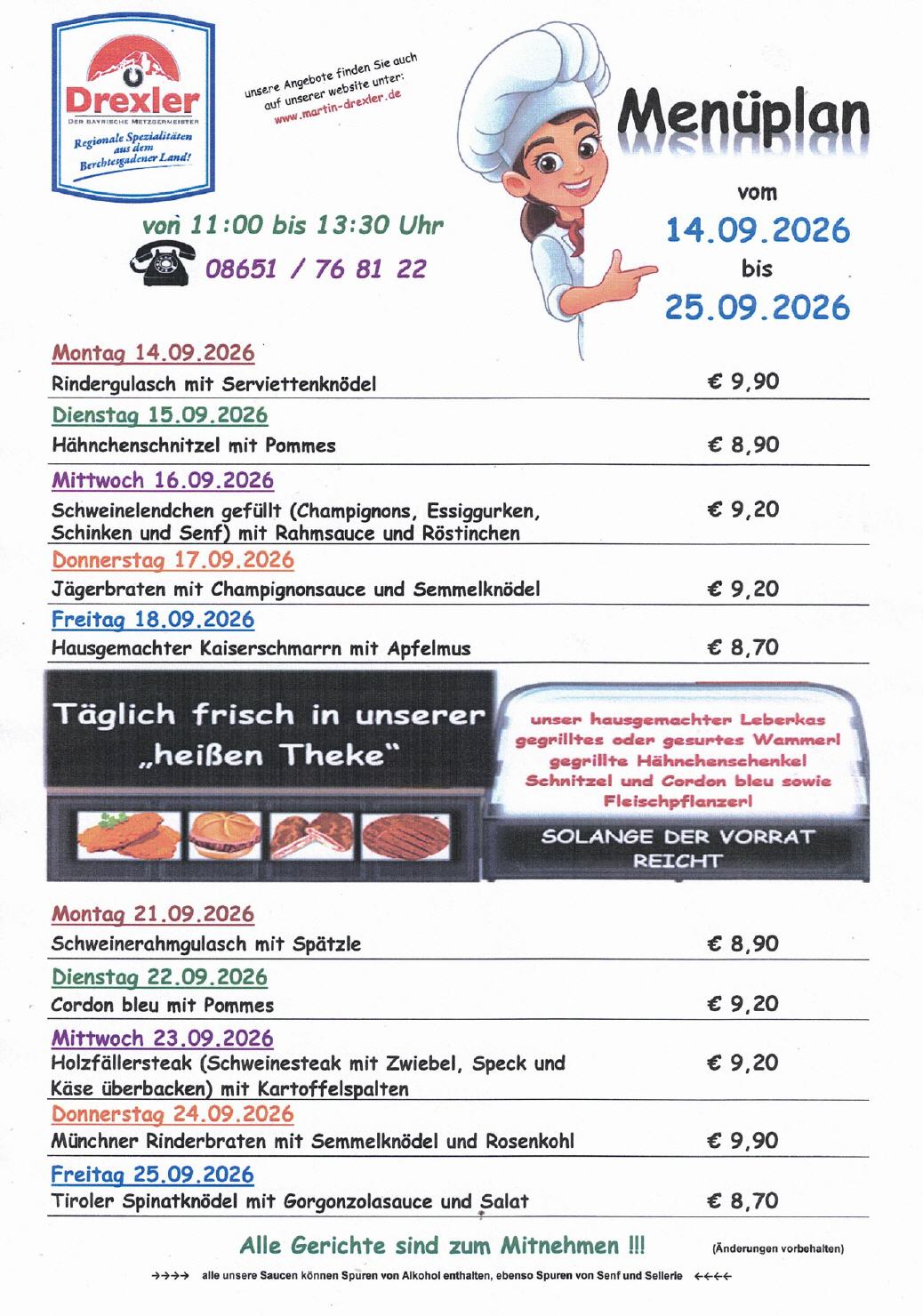 Men&uuml;plan 14.09.-25.09.26
